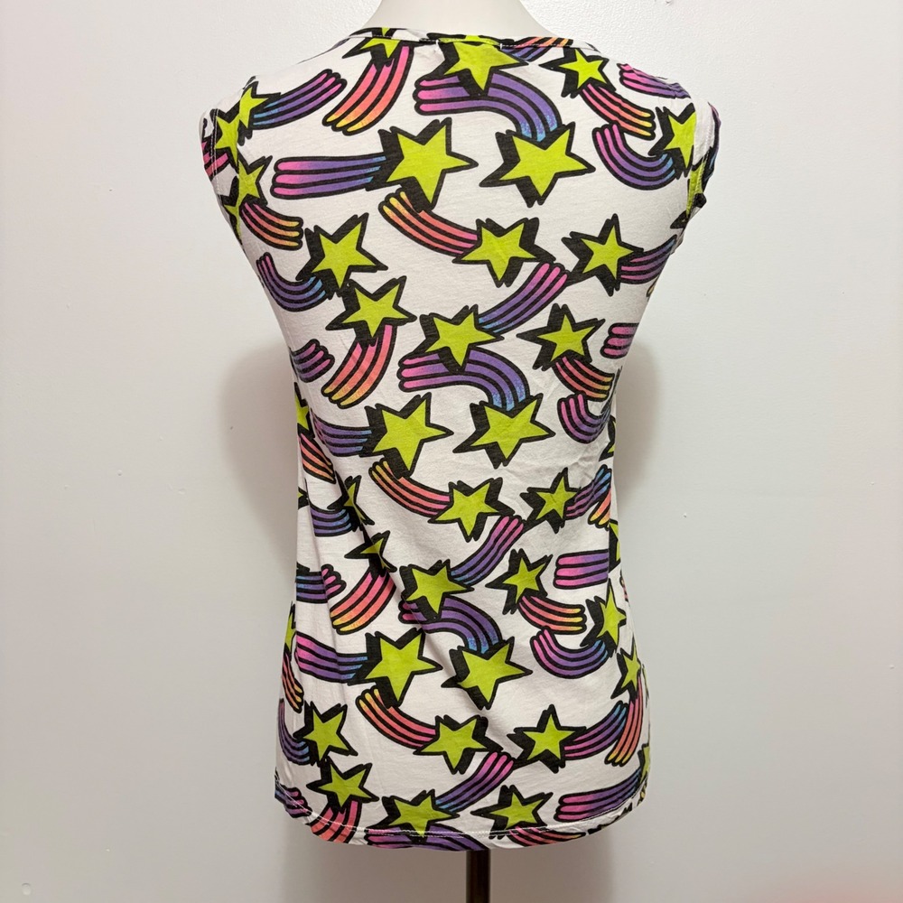 ASO Hannah Montana Y2K Lux Shooting Star Rainbow T-Shirt M White Neon Graphic - Picture 6 of 9